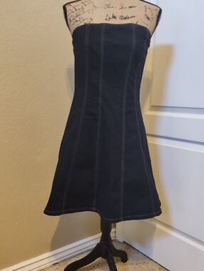 Abercrombie & Fitch Dark Indigo Denim Strapless Dress NWT
